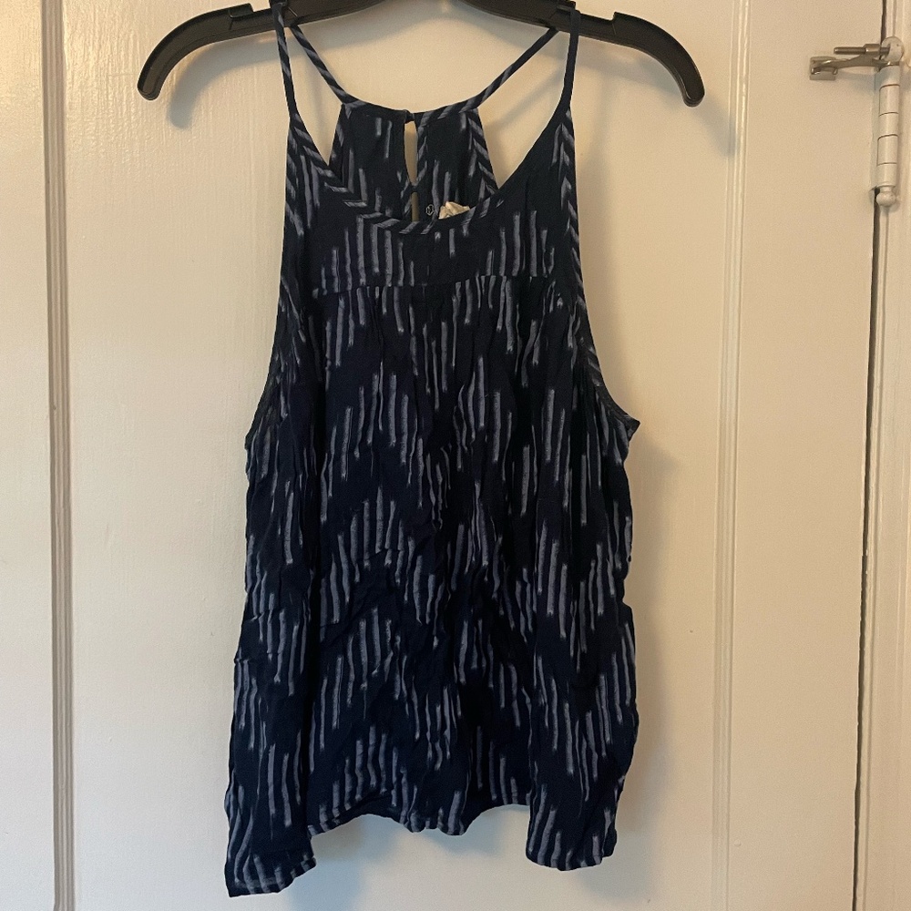 Women's Caslon Flowy Tank Top, Navy, size Medium